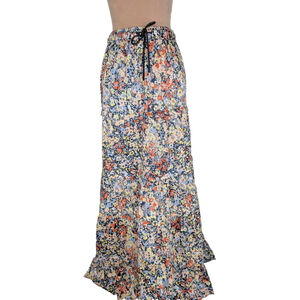 ME & EM Floral Tiered Maxi Skirt Multi Size 6 Boho Peasant Hippie Prairie
